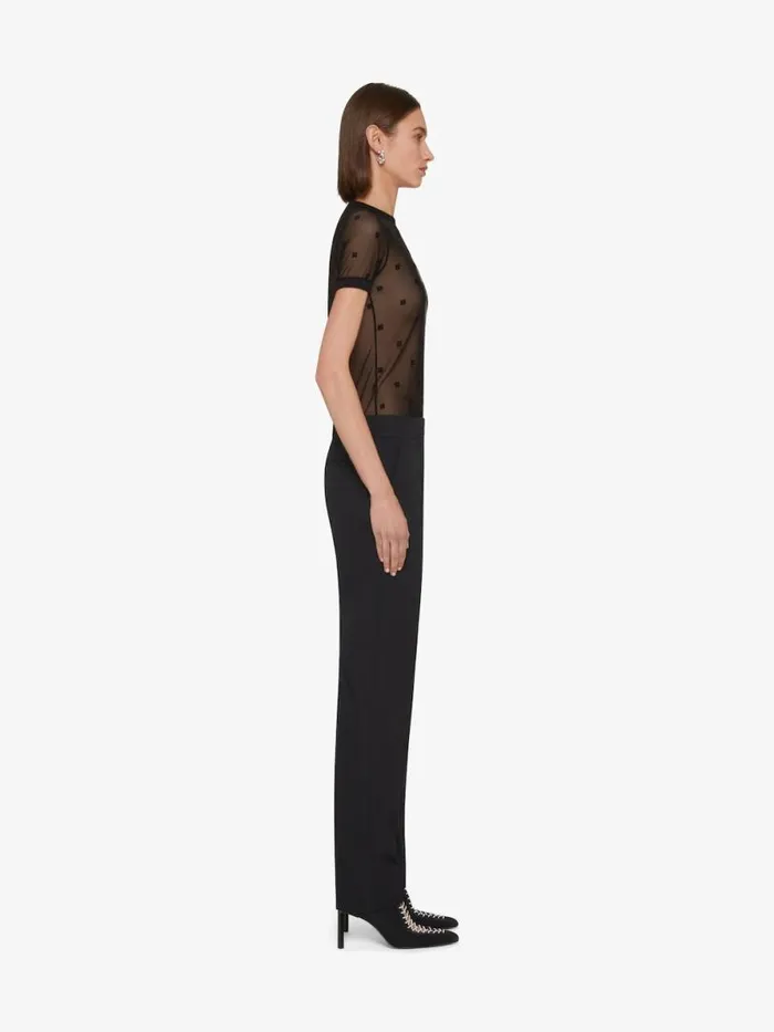 Women TShirts Givenchy Slim Fit Tshirt In 4G Tulle Black