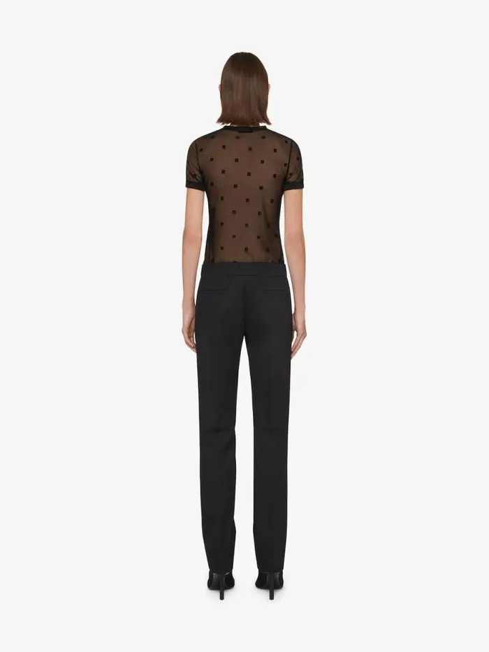 Women TShirts Givenchy Slim Fit Tshirt In 4G Tulle Black