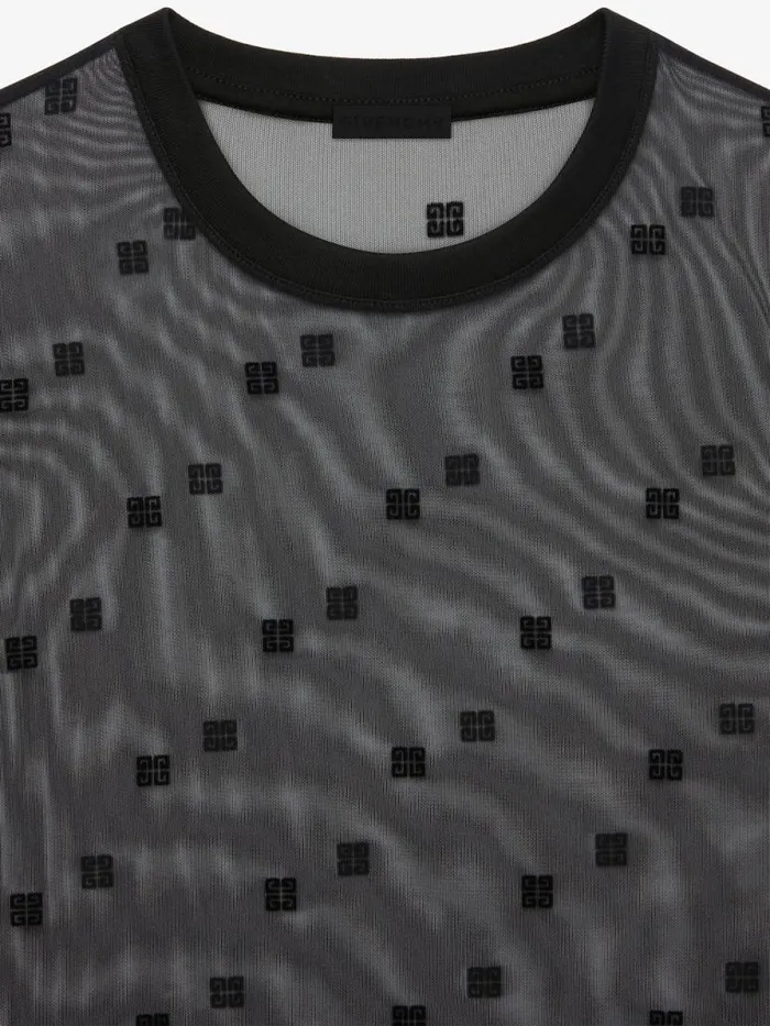 Women TShirts Givenchy Slim Fit Tshirt In 4G Tulle Black