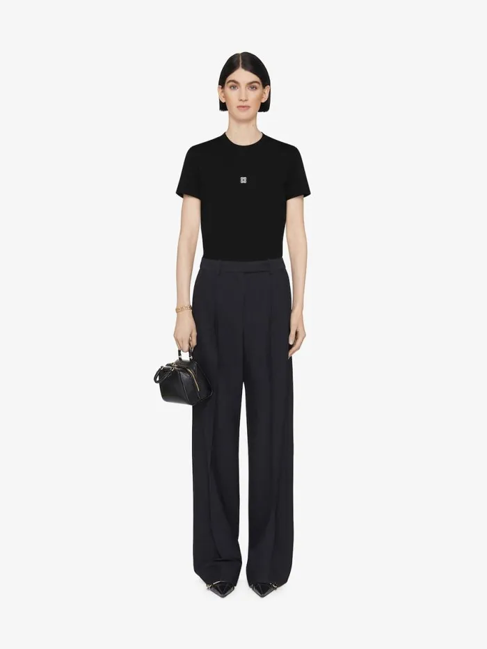 Women TShirts Givenchy Slim Fit Tshirt In Cotton With 4G Detail Blackwhite