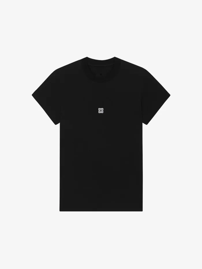 Women TShirts Givenchy Slim Fit Tshirt In Cotton With 4G Detail Blackwhite