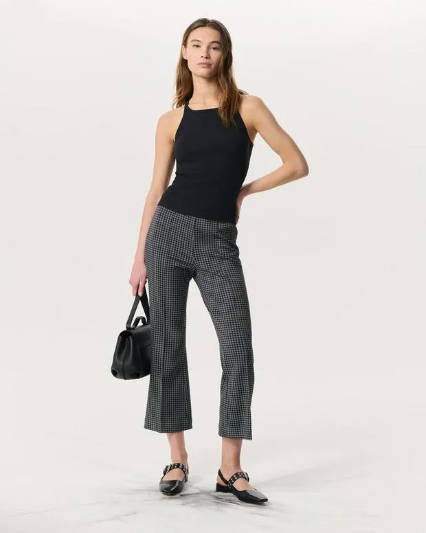 Women TShirts rag and bone Essential Rib String Tank BlackWhite