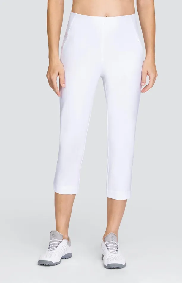 Women Tail Activewear Capris Allure 22034 Capri Chalk White