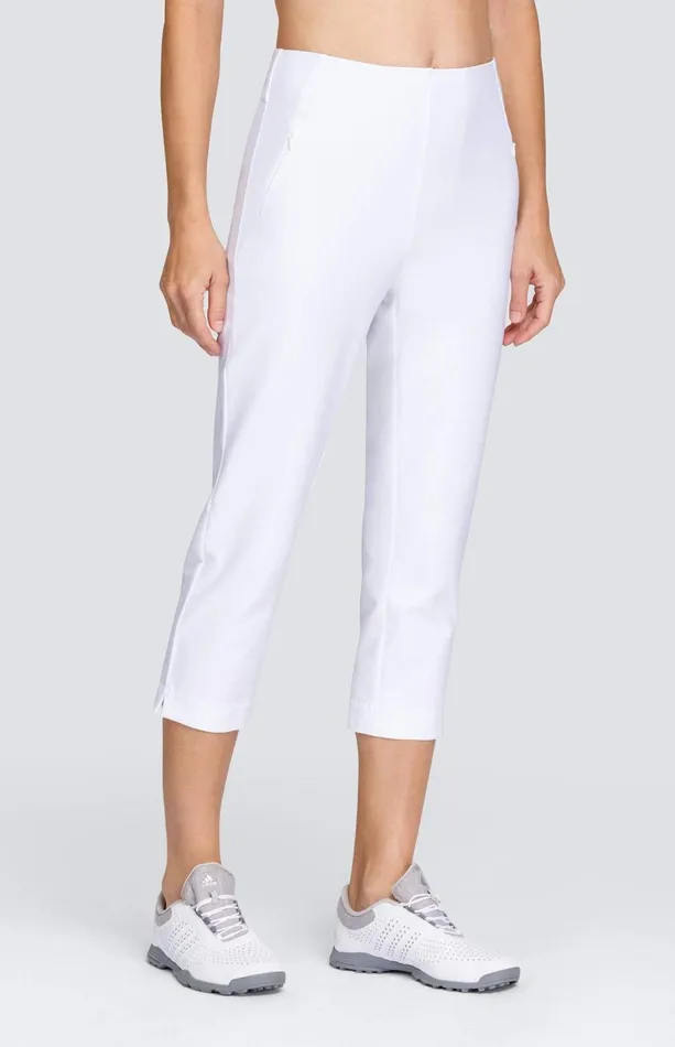 Women Tail Activewear Capris Allure 22034 Capri Chalk White