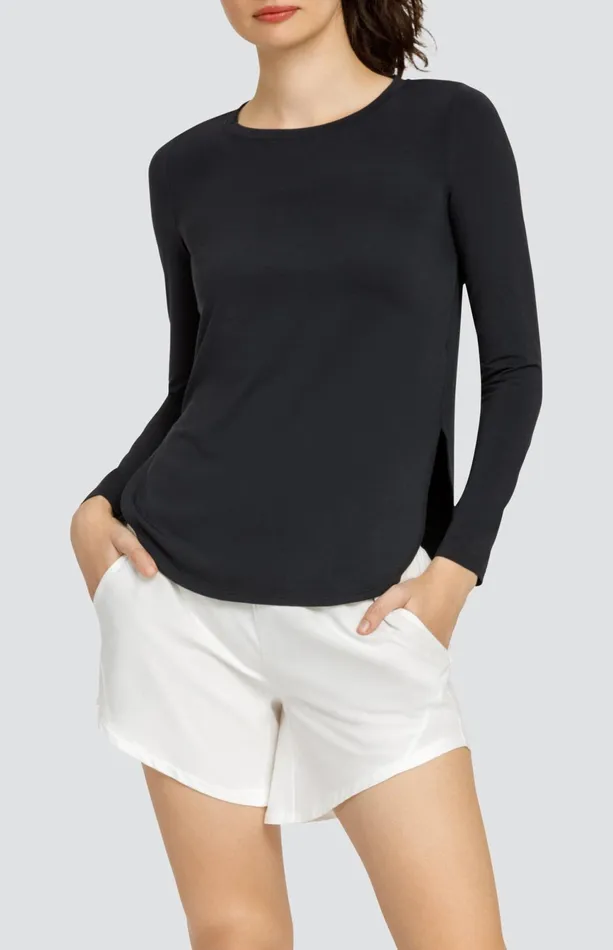 Women Tail Activewear Long Sleeve Panem Top Onyx Black