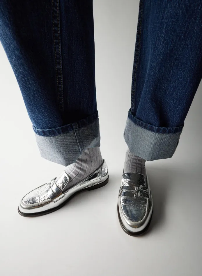 Women Tibi Flats Nacho Metallic Loafer