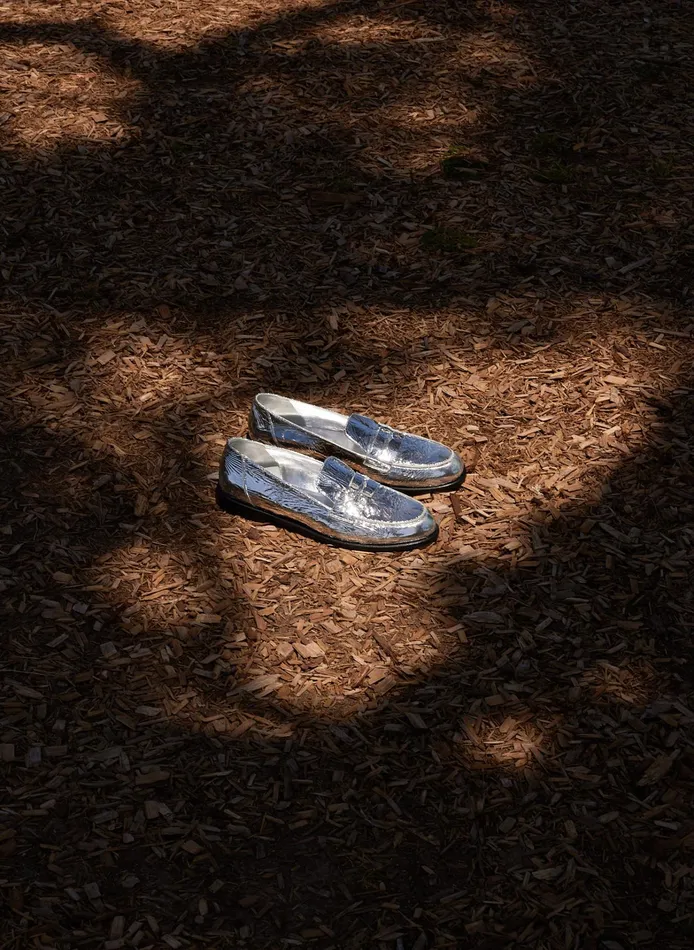 Women Tibi Flats Nacho Metallic Loafer