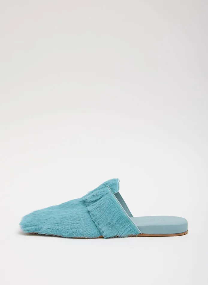 Women Tibi Flats Pony Hair Granger Slide