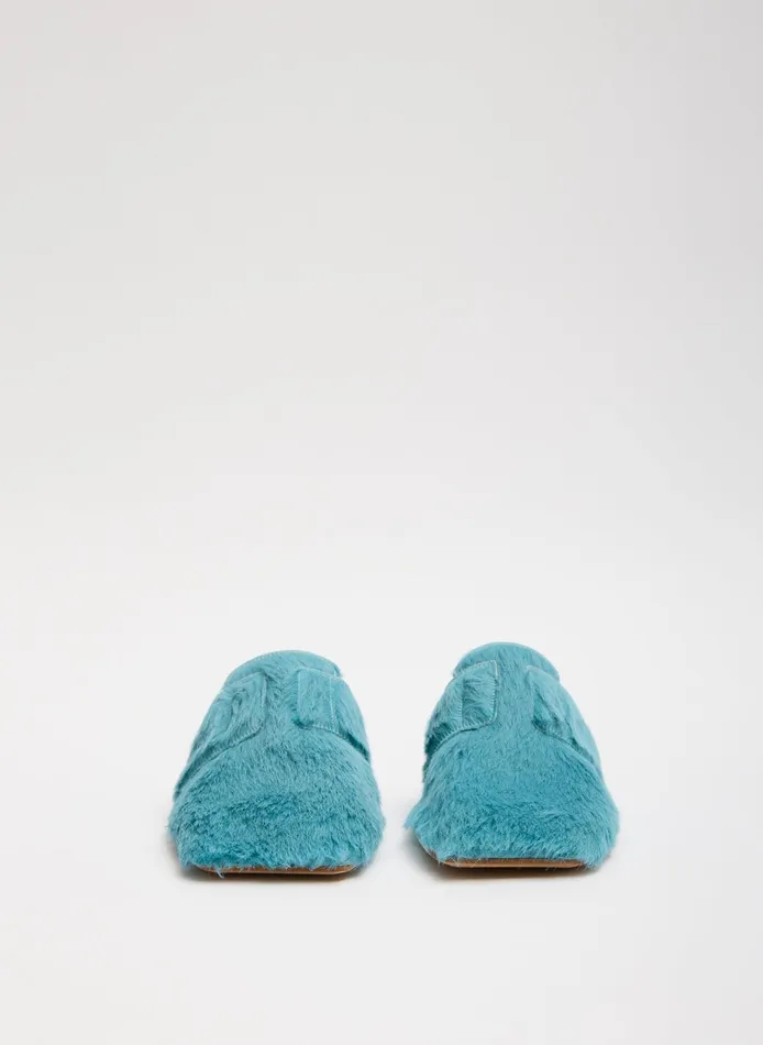 Women Tibi Flats Pony Hair Granger Slide