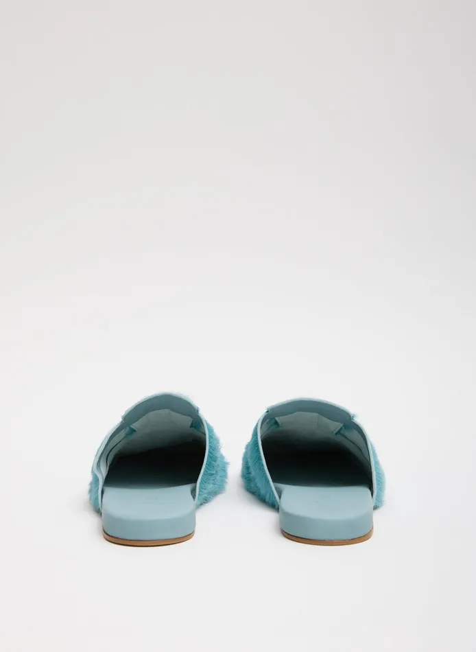 Women Tibi Flats Pony Hair Granger Slide