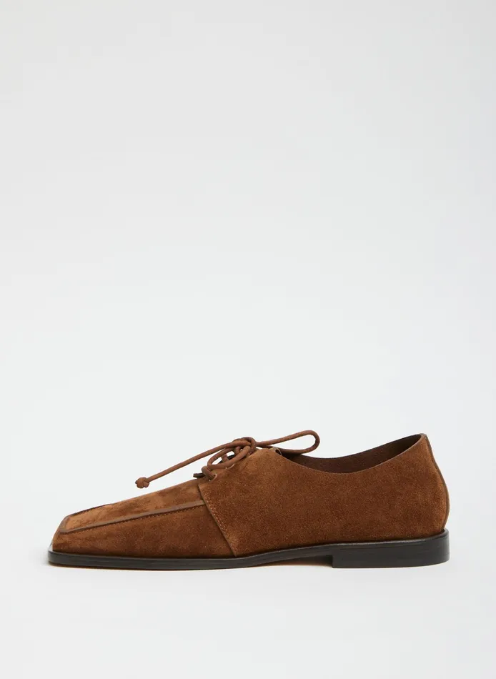Women Tibi Flats Suede Brody Square Toe Loafer