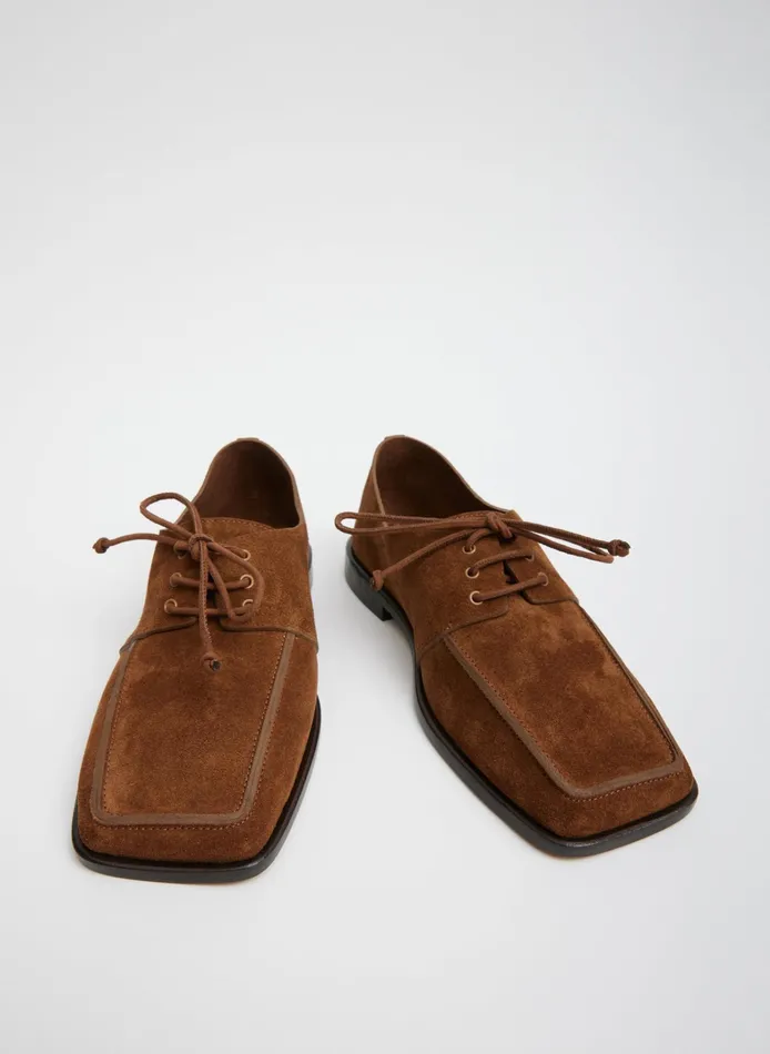 Women Tibi Flats Suede Brody Square Toe Loafer