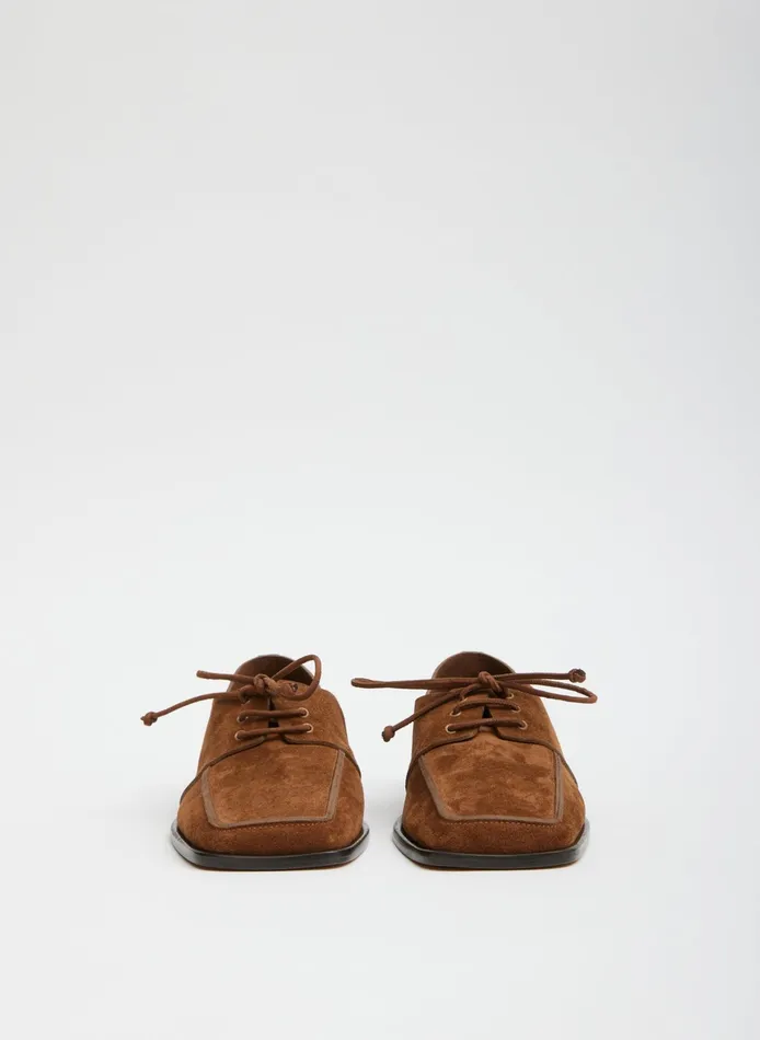 Women Tibi Flats Suede Brody Square Toe Loafer
