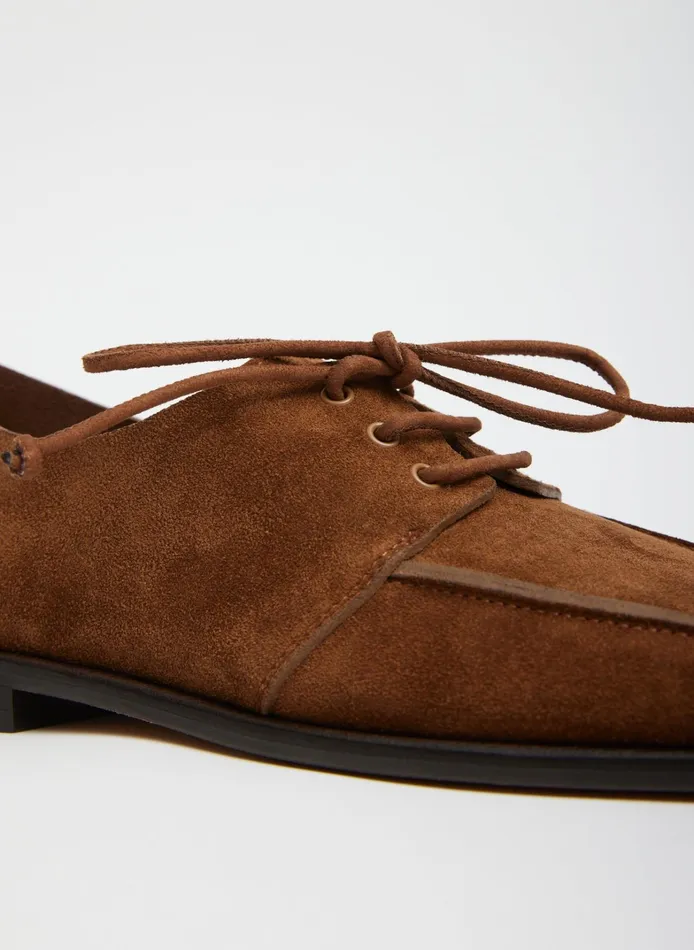 Women Tibi Flats Suede Brody Square Toe Loafer