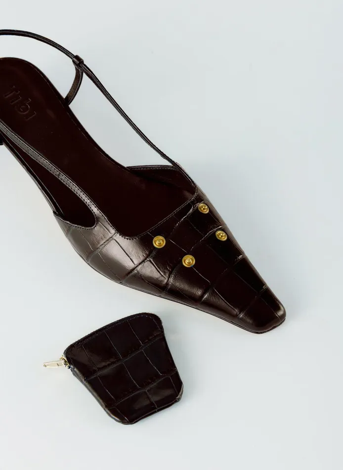 Women Tibi Heels Croc Print Victor Slingback
