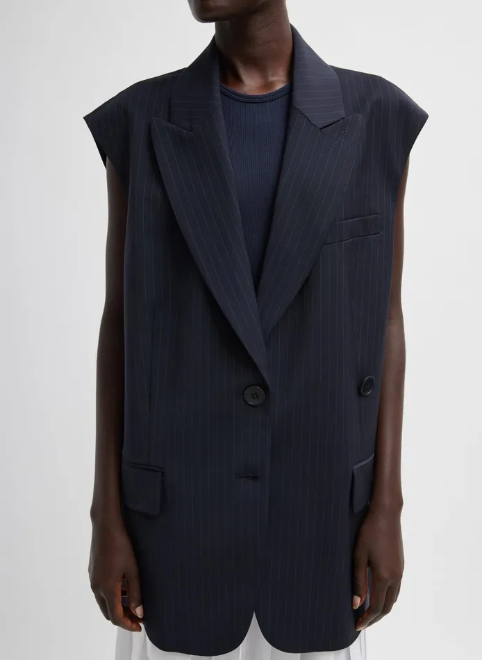 Women Tibi Jackets and Outerwear Dominic Pinstripe Liam Vest
