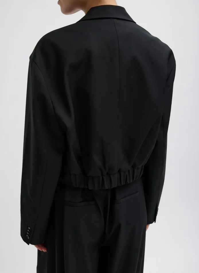 Women Tibi Jackets and Outerwear Tropical Wool Cropped Bomber Blazer