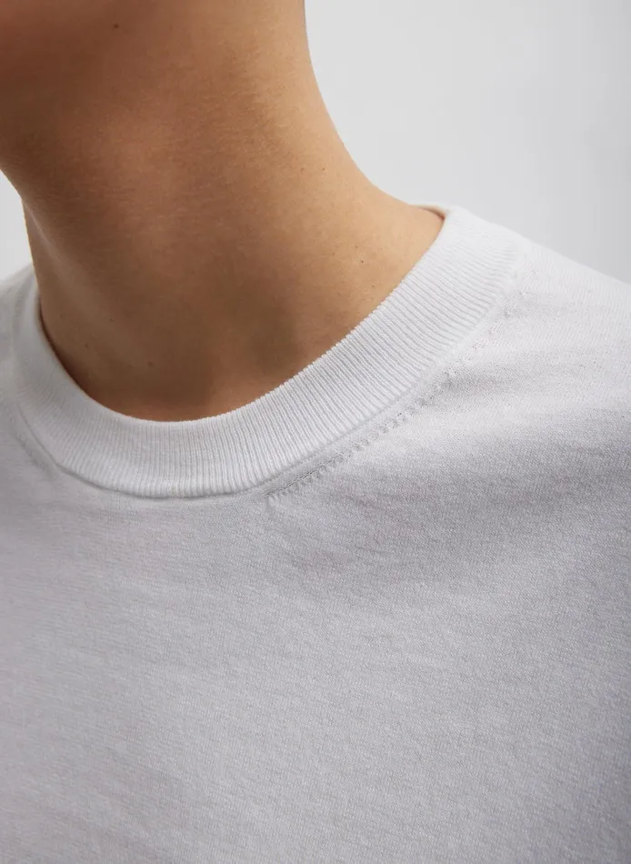 Women Tibi Knitwear and Sweatshirts Super Fine Gauge Perfect Short Sleeve Men039s Pullover