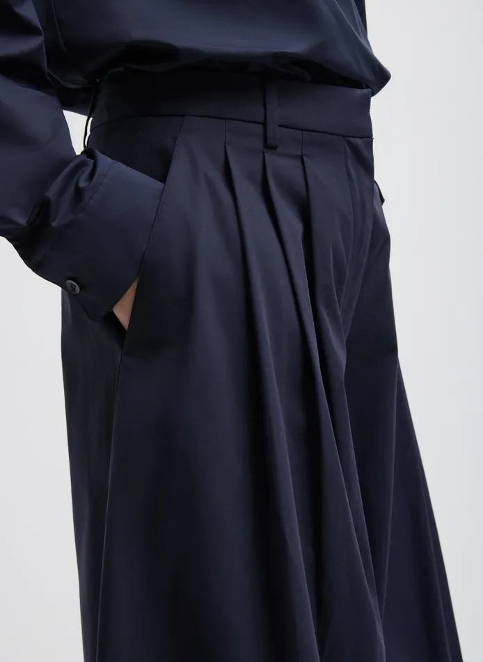 Women Tibi Pants and Shorts Bio Twill Triple Pleat Cropped Pant