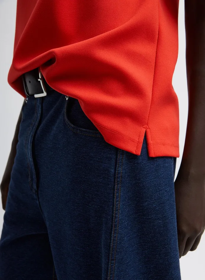 Women Tibi Pants and Shorts Indigo Barre Denim Knit Sid Jean