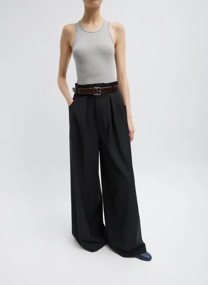 Women Tibi Pants and Shorts Tropical Wool Walker Wide Leg Pant