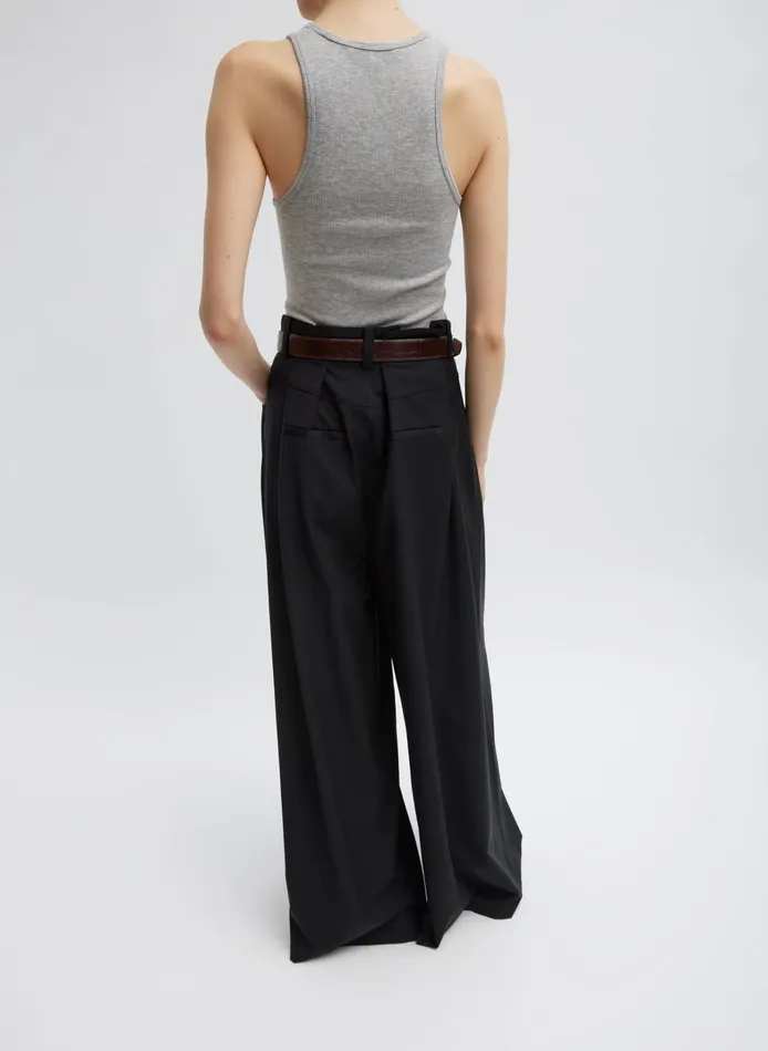 Women Tibi Pants and Shorts Tropical Wool Walker Wide Leg Pant