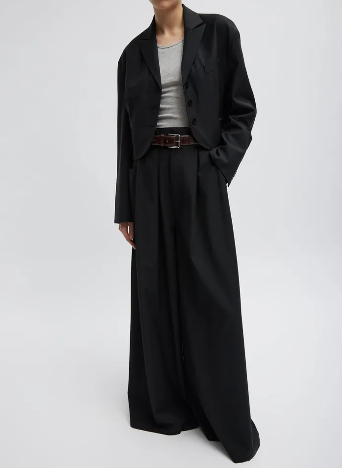 Women Tibi Pants and Shorts Tropical Wool Walker Wide Leg Pant