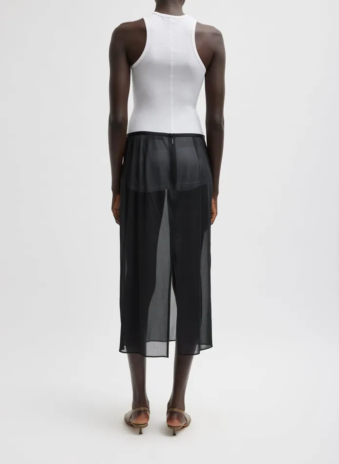Women Tibi Skirts Sheer Gauze Maxi Pencil Skirt