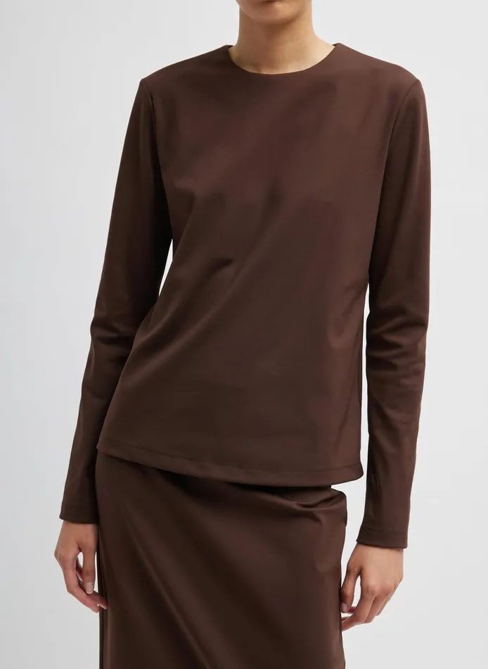 Women Tibi Tops Compact Ultra Stretch Knit Long Sleeve Slim Top