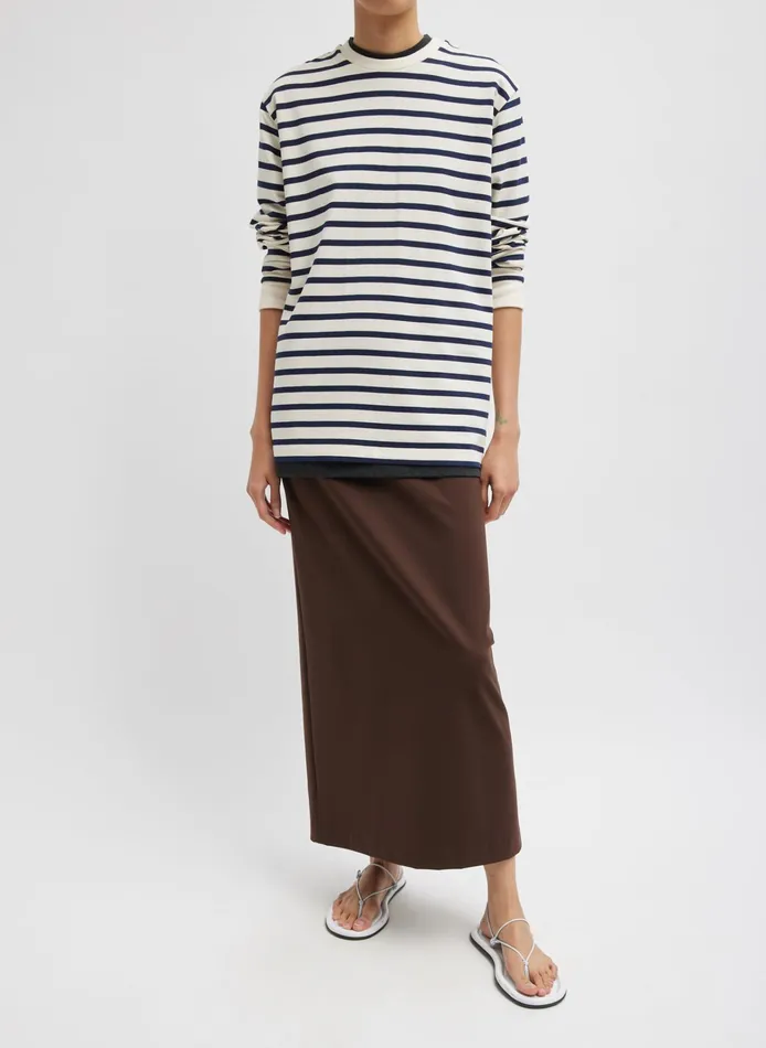 Women Tibi Tops Striped Perfect TShirt Crewneck Unisex Long Sleeve TShirt