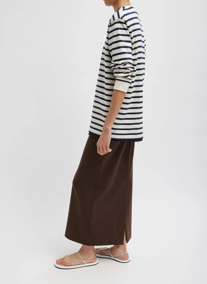 Women Tibi Tops Striped Perfect TShirt Crewneck Unisex Long Sleeve TShirt