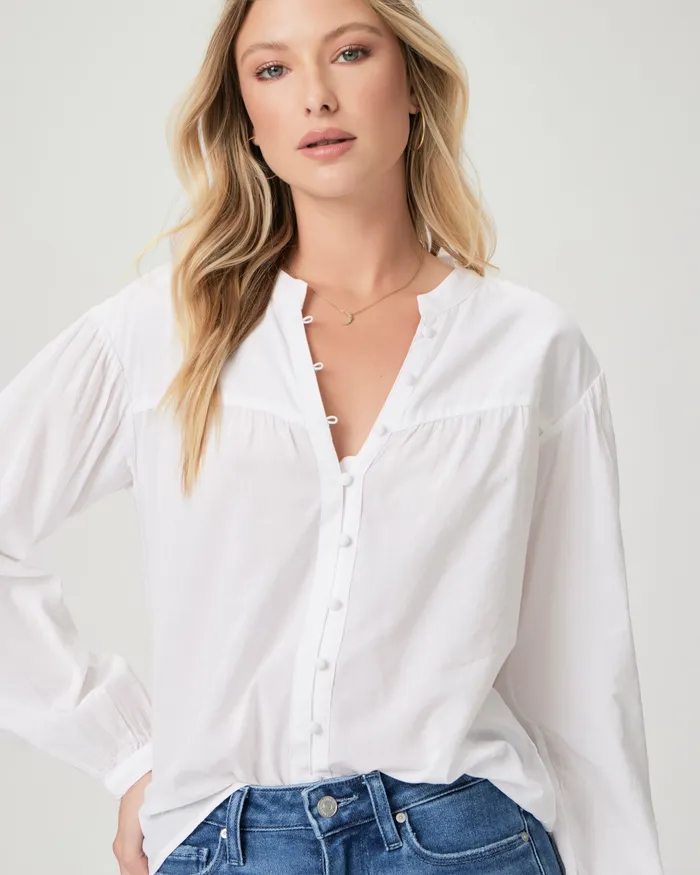 Women Tops and Blouses PAIGE Marline Shirt 8211 White