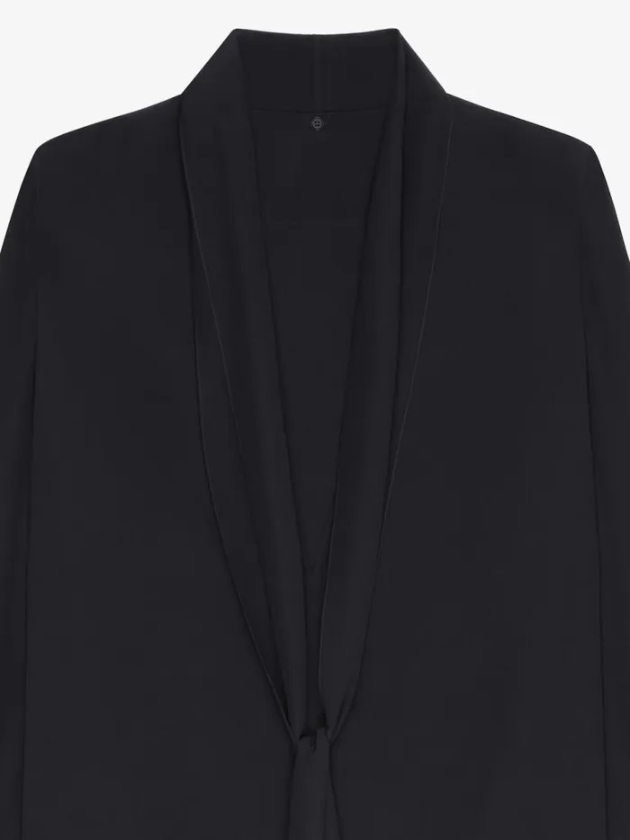 Women Tops and Shirts Givenchy Blouse In Silk With Long Removable Lavalliere Black