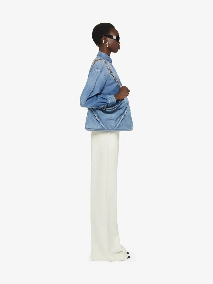 Women Tops and Shirts Givenchy Cropped Shirt In Denim Light Blue