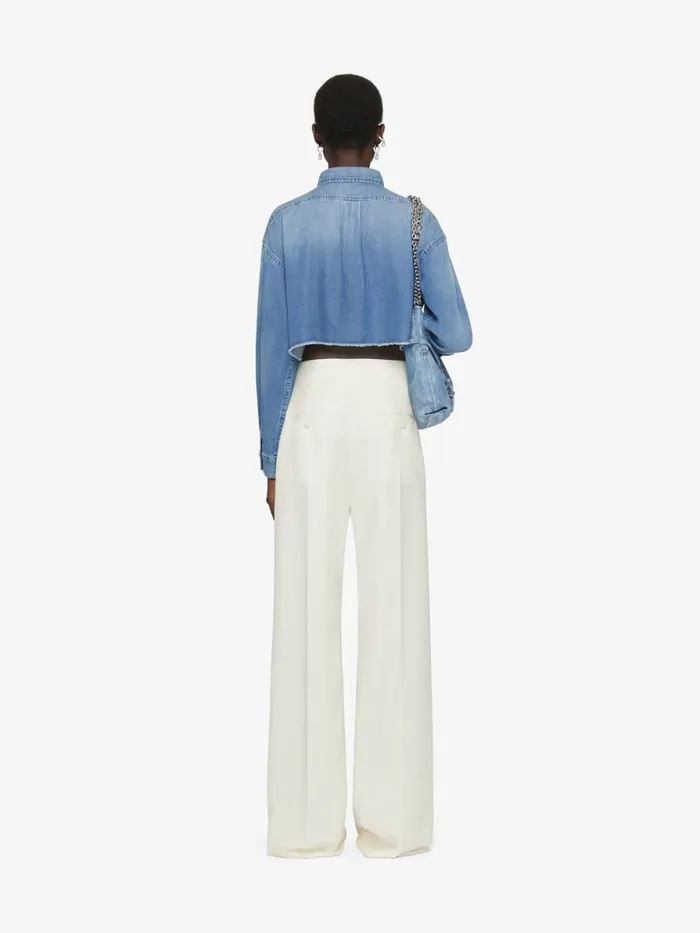 Women Tops and Shirts Givenchy Cropped Shirt In Denim Light Blue