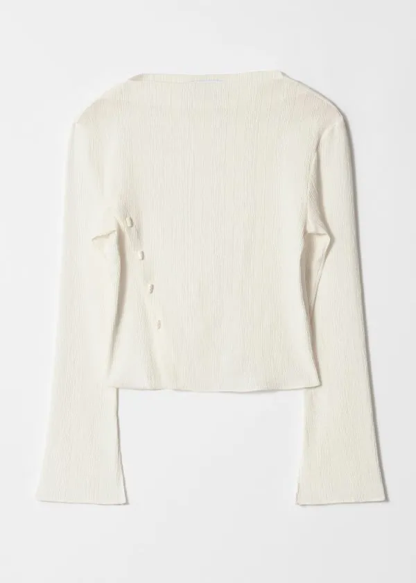 Women Tops and Tshirts and Other Stories BoatNeck FlaredSleeve Top White