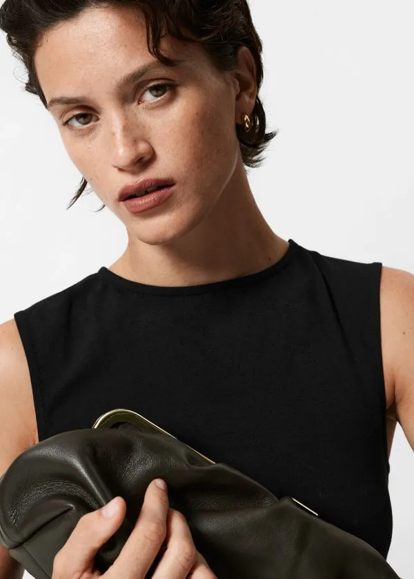 Women Tops and Tshirts and Other Stories BoatNeck Tank Top Black