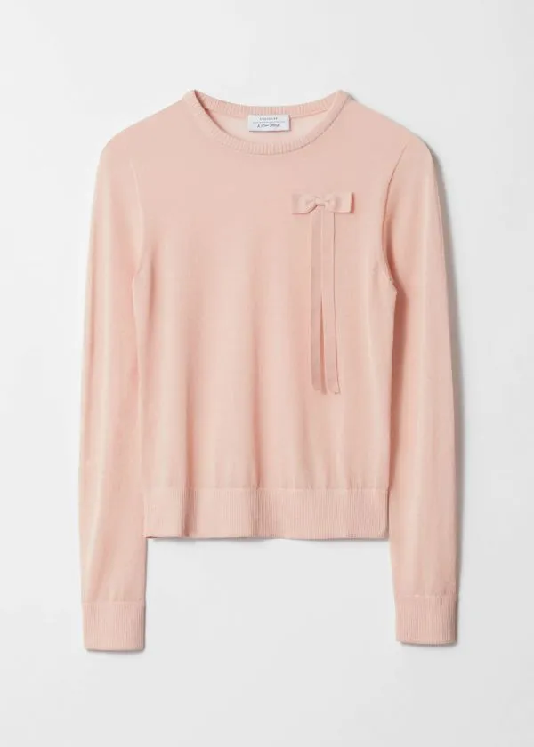 Women Tops and Tshirts and Other Stories BowDetail Jumper Light Pink