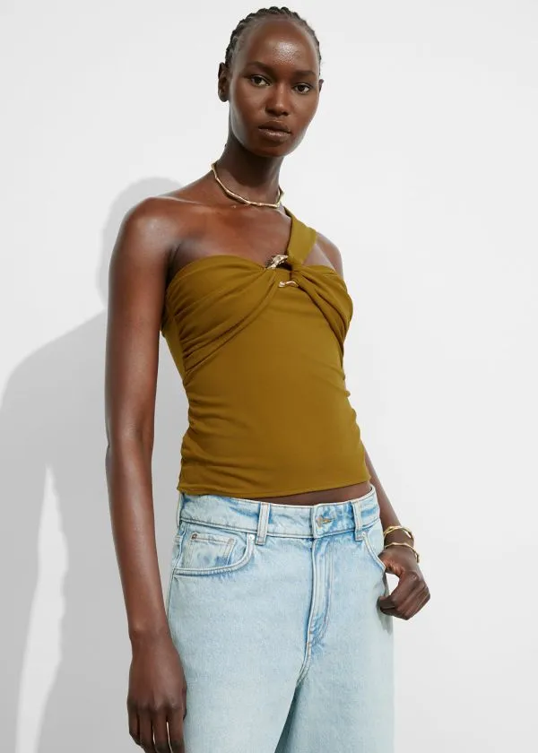 Women Tops and Tshirts and Other Stories BuckleDetailed Top Brown