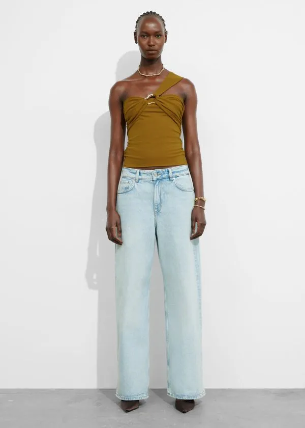 Women Tops and Tshirts and Other Stories BuckleDetailed Top Brown