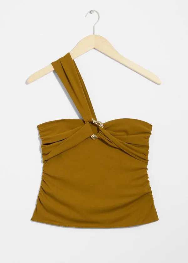Women Tops and Tshirts and Other Stories BuckleDetailed Top Brown