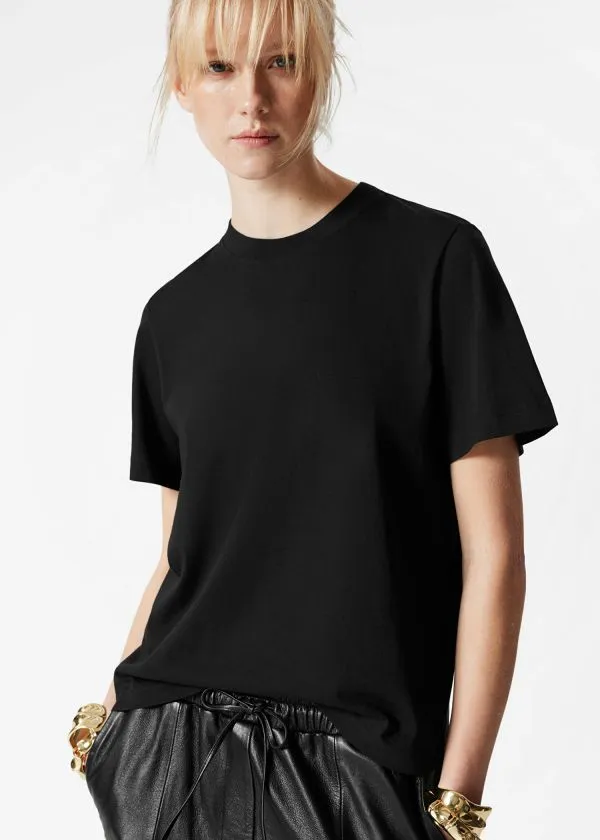 Women Tops and Tshirts and Other Stories Crewneck TShirt Black