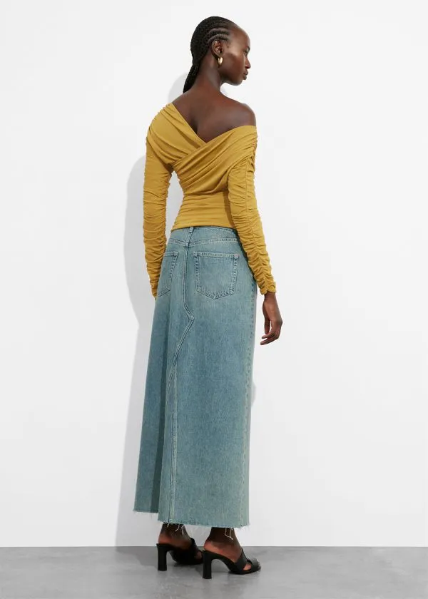 Women Tops and Tshirts and Other Stories Draped OneShoulder Top Yellow