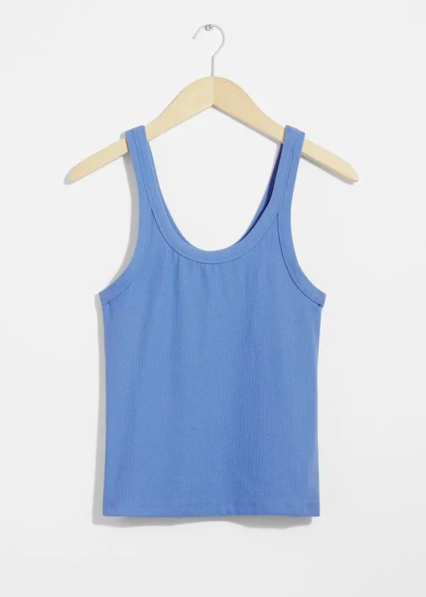 Women Tops and Tshirts and Other Stories ScoopNeck Tank Top Blue