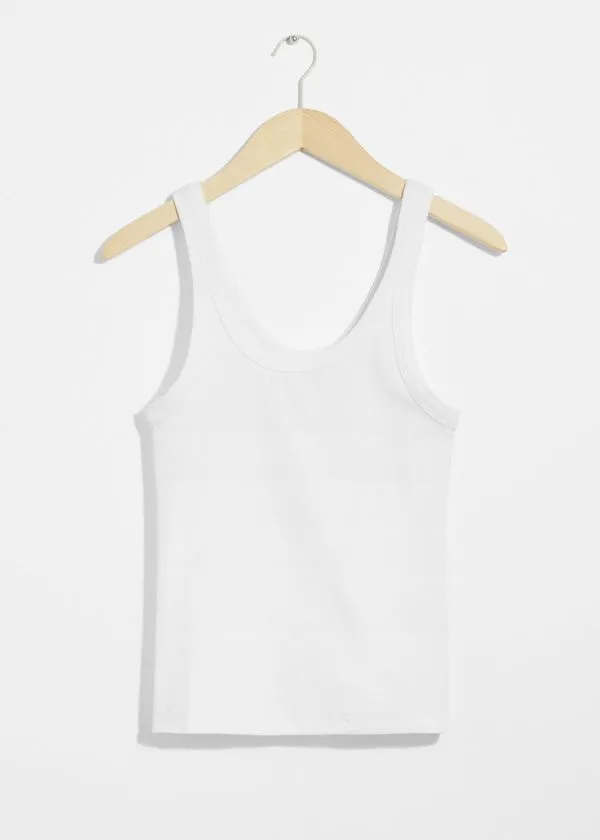 Women Tops and Tshirts and Other Stories ScoopNeck Tank Top White