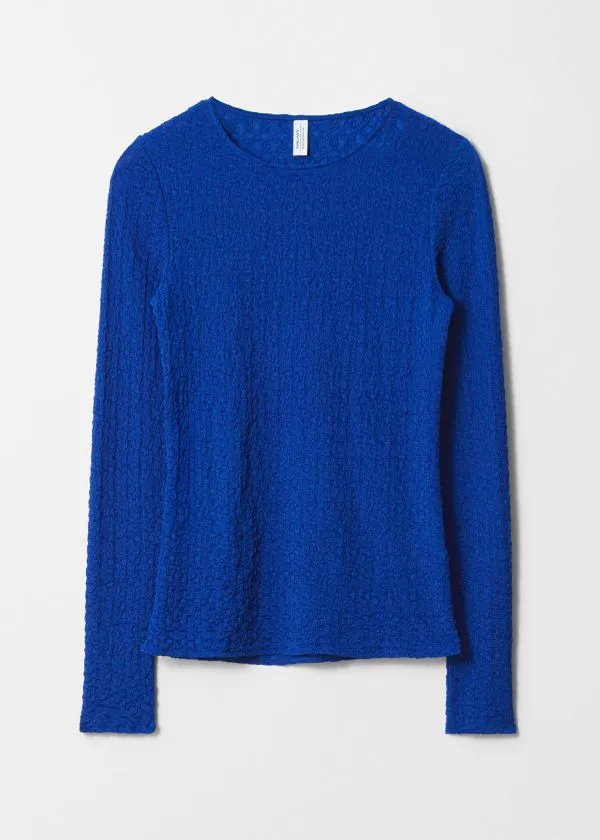 Women Tops and Tshirts and Other Stories Smocked LongSleeve Top Blue