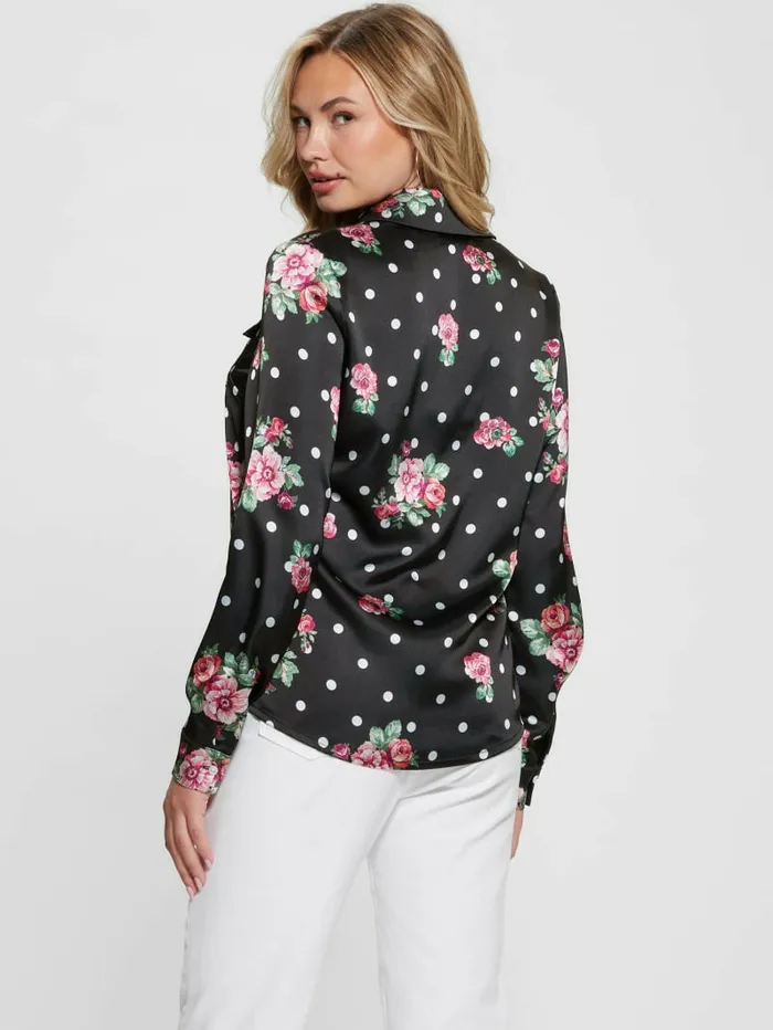 Women Tops GUESS Linda Print Top Flower Polka Dots Women Tops GUESS Linda Print Top Flower Polka Dots