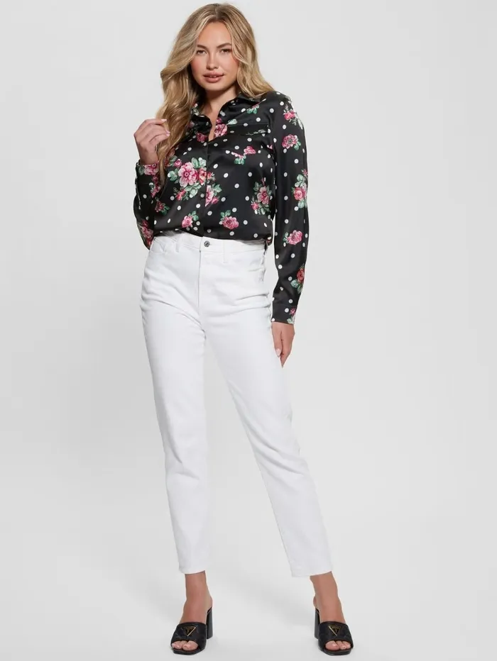 Women Tops GUESS Linda Print Top Flower Polka Dots Women Tops GUESS Linda Print Top Flower Polka Dots