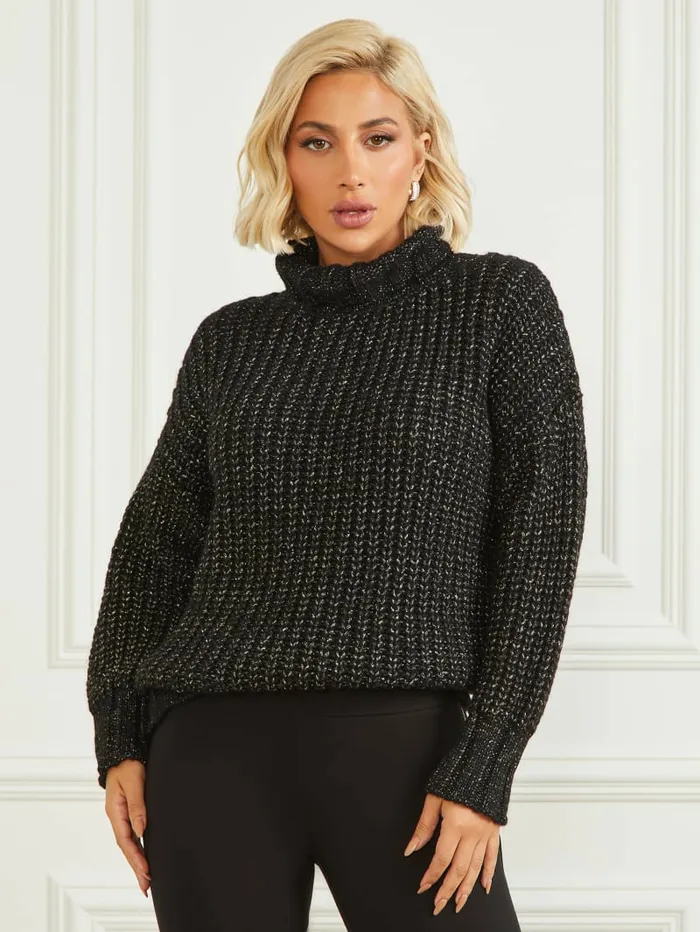 Women Tops GUESS Promise WoolBlend Sweater Jet Black Multi