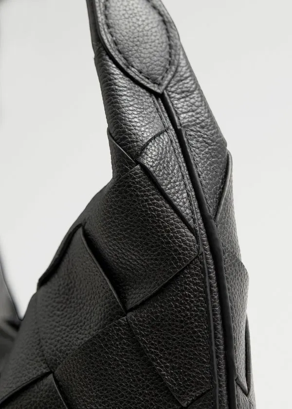 Women Tote Bags and Other Stories Braided Leather Tote Bag Black